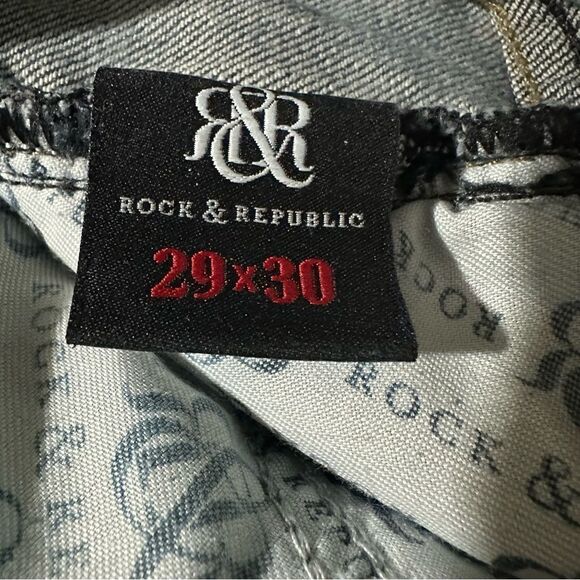 Rock & Republic Straight Leg Medium Wash Jeans‎ Embroidered Pockets Men’s 29x30 - Picture 6 of 7